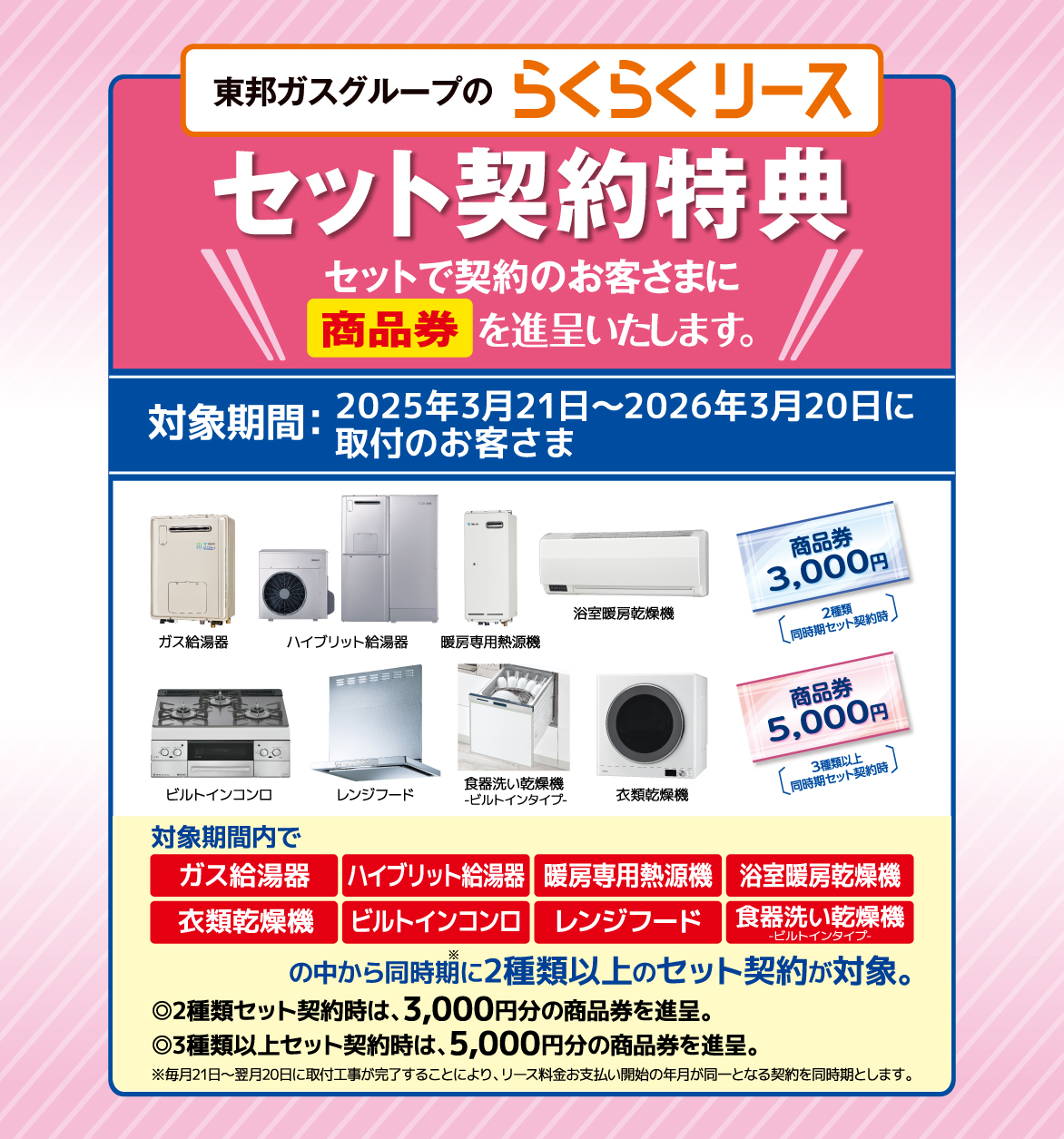 セット契約特典　商品券進呈